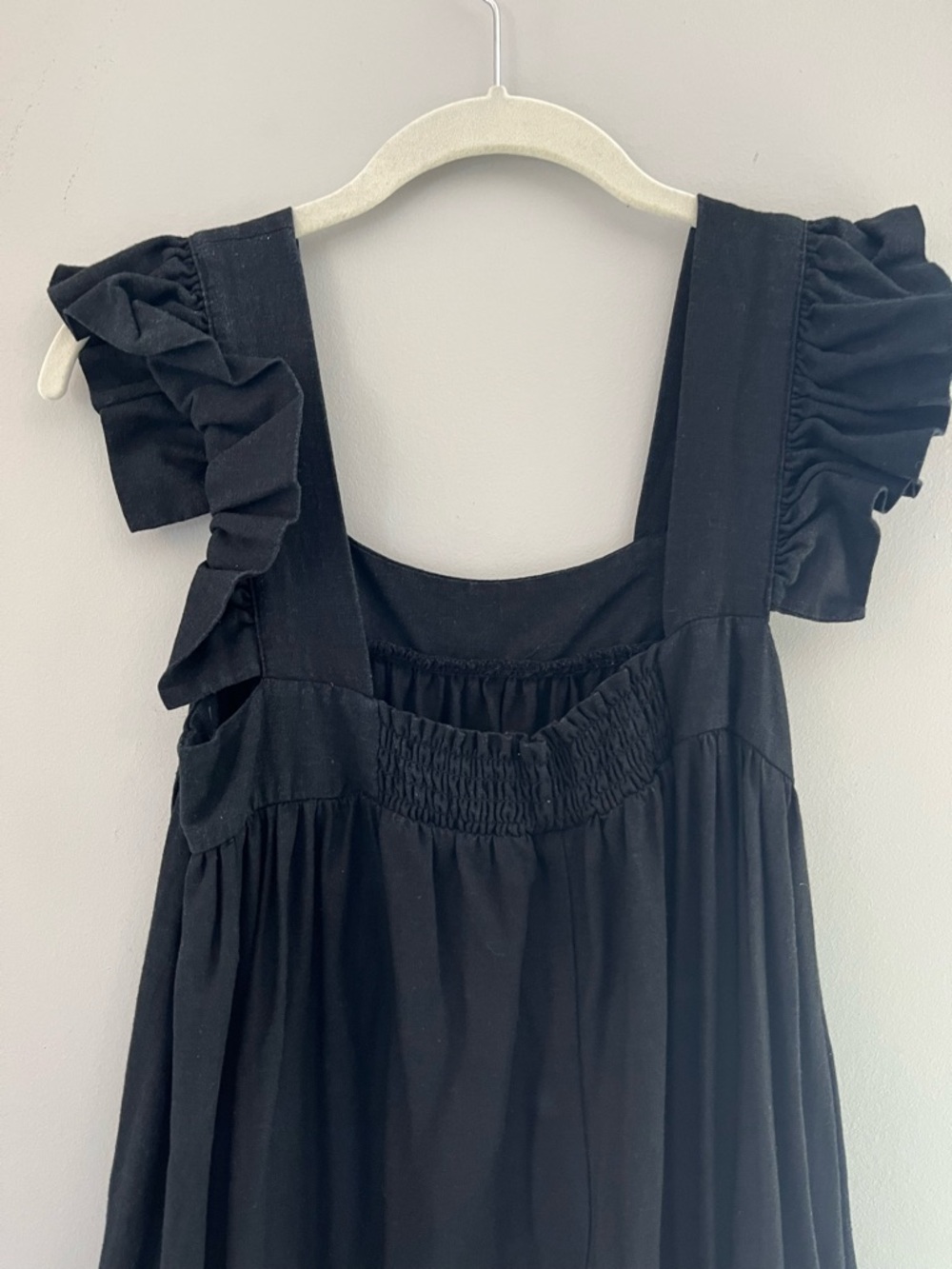 Black Ruffle-Shoulder Maxi Dress - Picture 4 of 4